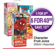 Character Fruit Juice Assorted-6 x 200ml