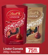 Lindor Cornets Assorted-200g Each