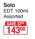 Lentheric Solo EDT Assorted-100ml
