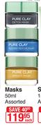 L'Oreal Masks Assorted-50ml Each
