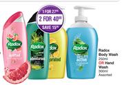 Radox Body Wash-250ml Or Hand Wash Assorted-300ml