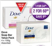 Dove Soap Bar Value Pack Assorted-2 x 4 x 100g
