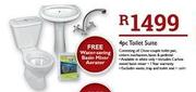 4Pc Toilet Suite Free Water Saving Basin Mixer Aerator