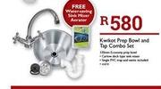 Kwikot Prep Bowl & Tap Combo Set Free Water Saving Sink Mixer Aerator