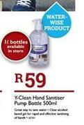 Y-Clean Hand Sanitiser Pump Bottle-500ml