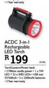 ACDC 3 In 1 Rechargeable LED Torch