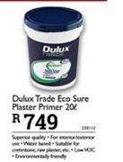Dulux Trade Eco Sure Plaster Primer-20Ltr