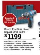 Bosch Cordless Li-Ion Impact Drill 10.8V