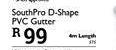 South Pro D-Shape PVC Gutter 4m Length