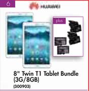 Huawei 8" Twin T1 Tablet Bundle(3G/8GB)-On My Gig 1