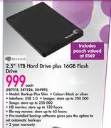 Seagate 2.5" 1TB Hard Drive Backup Plus Slim Plus 16GB Flash Drive-Each