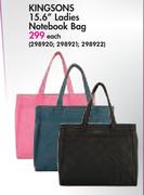 Kingsons 15.6" Ladies Notebook Bag-Each