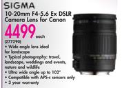 Sigma 10-20mm F4-5-6 Ex DSLR Camera Lens For Canon-Each