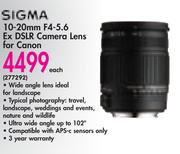 Sigma 10-20mm F4-5.6 Ex DSLR Camera Lens For Canon