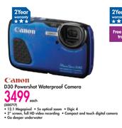 Canon D30 Powershot Waterproof Camera