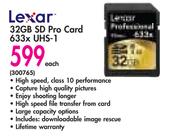 Lexar 32GB SD Pro Card 633x UHS-1