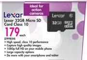 Lexar 32GB Micro SD Card Class 10-Each