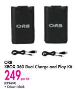 ORB Xbox 360 Dual Charge And Play Kit-Per Kit