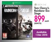 Xbox One Tom Clancy's Rainbow Six:Siege-Each