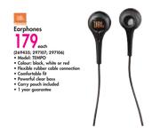 JBL Earphones TEMPO-Each