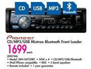 Pioneer CD/MP3/USB Mixtrax Bluetooth Front Loader DEH-X4750BT-Each
