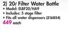 Salton 20Ltr Filter Water Bottle ELBF20/HA9