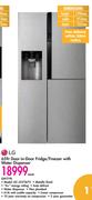 LG 659Ltr Door In Door Fridge/Freezer With Water Diispenser GC-J237SLYV-Each