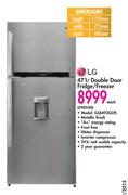 LG 471Ltr Double Door Fridge/Freezer GLB492GLPL-Each
