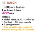 Bosch 600mm Built In Eye Level Oven HBN301E2Q-Each