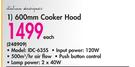 Italian Designer 600mm Cooker Hood IDC-635S-Each