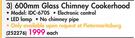 Italian Desginer 600mm Glass Chimney Cookerhood IDC-670S-Each
