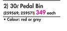 Home Living 30L Pedal Bin-Each