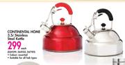 Continental Home 3.5L Stainless Steel Kettle-Each