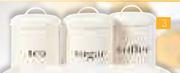 George Home Metal Canisters For Coffee, Tea Or Sugar-Each