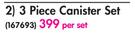 3 Piece Canister Set-Per Set