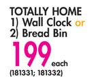 Totally Home Wall Clock Or Bread Bin-Each