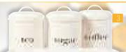George Home Metal Canisters For Coffee, Tea Or Sugar-Each