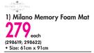 Home Living Milano Memory Foam Mat 61x91Cm-Each