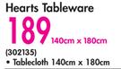 Hearts Table Cloth 140x180Cm