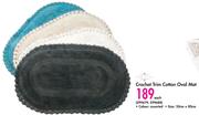 Home Living Crochet Trim Cotton Oval Mat-Each