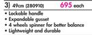 Paklite 49cm Hyperlite Spinner Trolley-Each