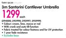 Terrace Leisure 3m Santorini Cantilever Umbrella