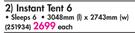 Coleman Instant Tent 6-Each