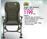 Camp Master Angler 200 Recliner Fishing Chair-Each