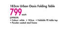 Camp Master 183cm Urban Oasis Folding Table-Each