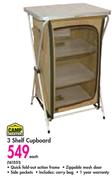 Campmaster 3 Shelf Cupboard-Each