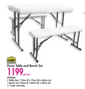 Camp Master Picnic Table And Bench Set-Per Set