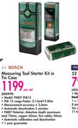 Bosch Measuring Tool Starter Kit In Tin Case PMD7 PLR15-Per Set