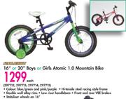 16" Or 20" Boys Or Girls Atomic 1.0 Mountain Bike-Each