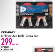 4 Player Ace Table Tennis Set-Per Set